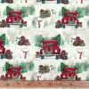 Trucks and Christmas Trees Fabric