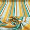 Turquoise Mustard Yellow Striped Fabric