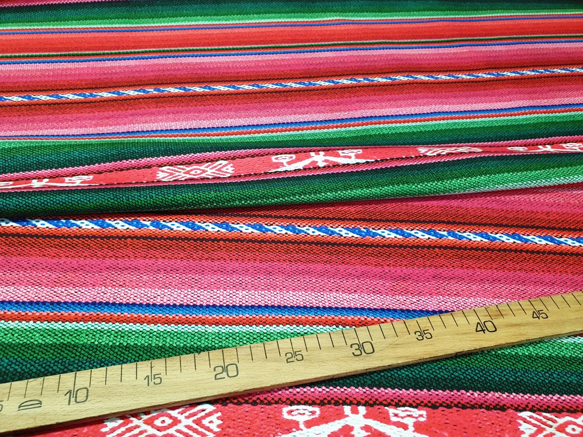 Pink Anatolian Kilim Upholstery Fabric