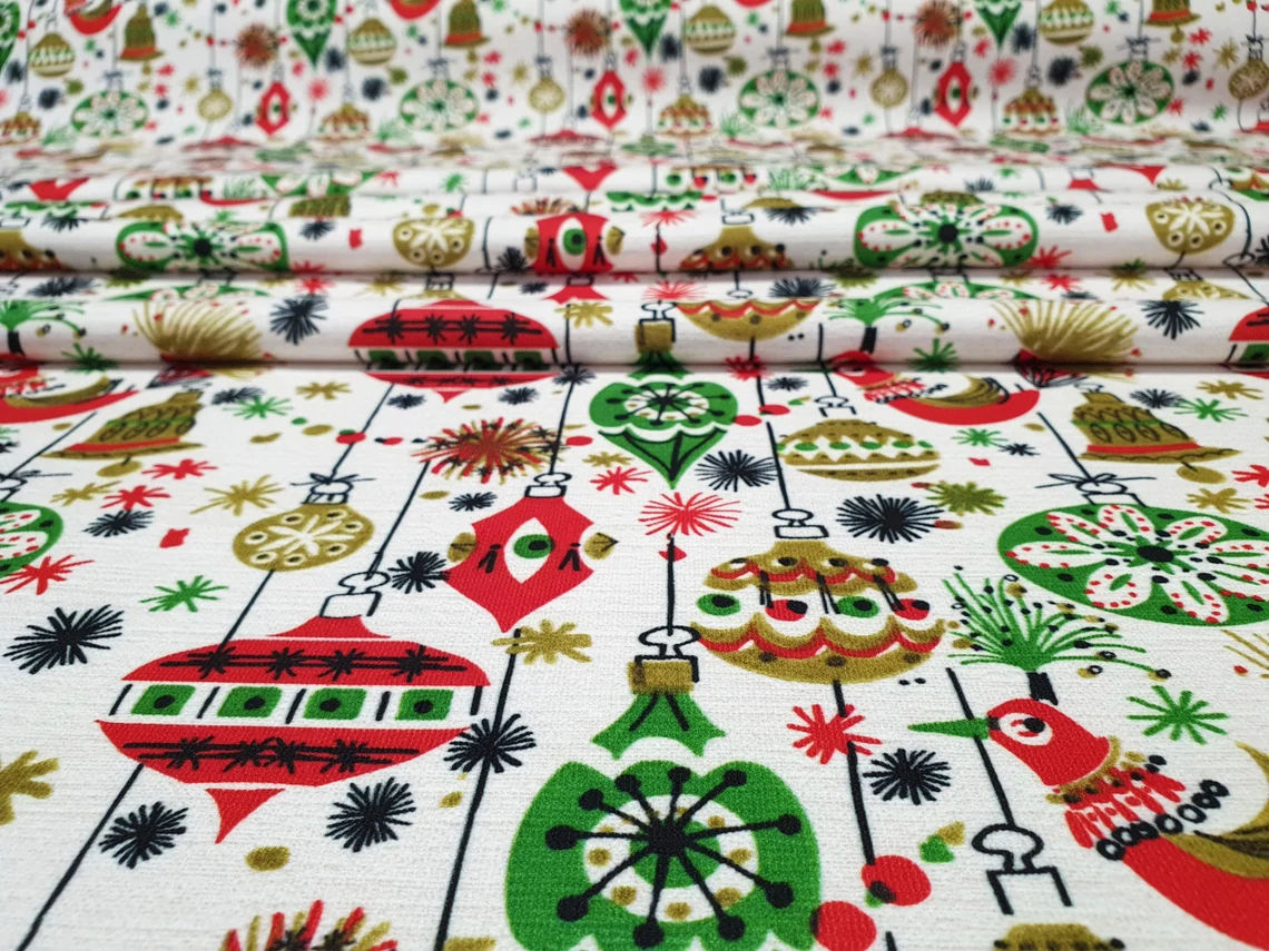 Christmas Tree Toys Fabric - New Year Fabric by the Yard