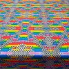 Rainbow Pastel Art Ckeckered Fabric