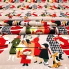 Happy Christmas People on the Street Fabric