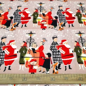 Christmas People on the Street Fabric