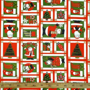 Christmas Santa Claus Snowman Fabric