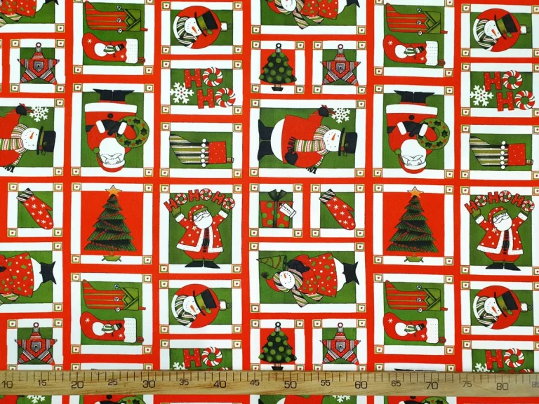 Christmas Santa Claus Snowman Fabric