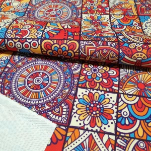 Ethnic Mandala Flowers Fabric
