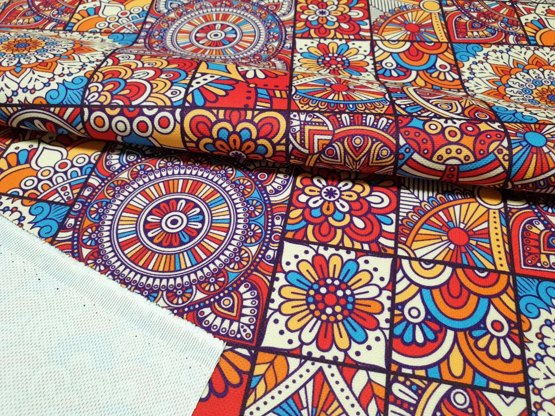 Ethnic Mandala Flowers Fabric
