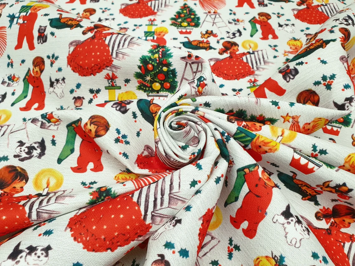Little Red Christmas Kids Fabric
