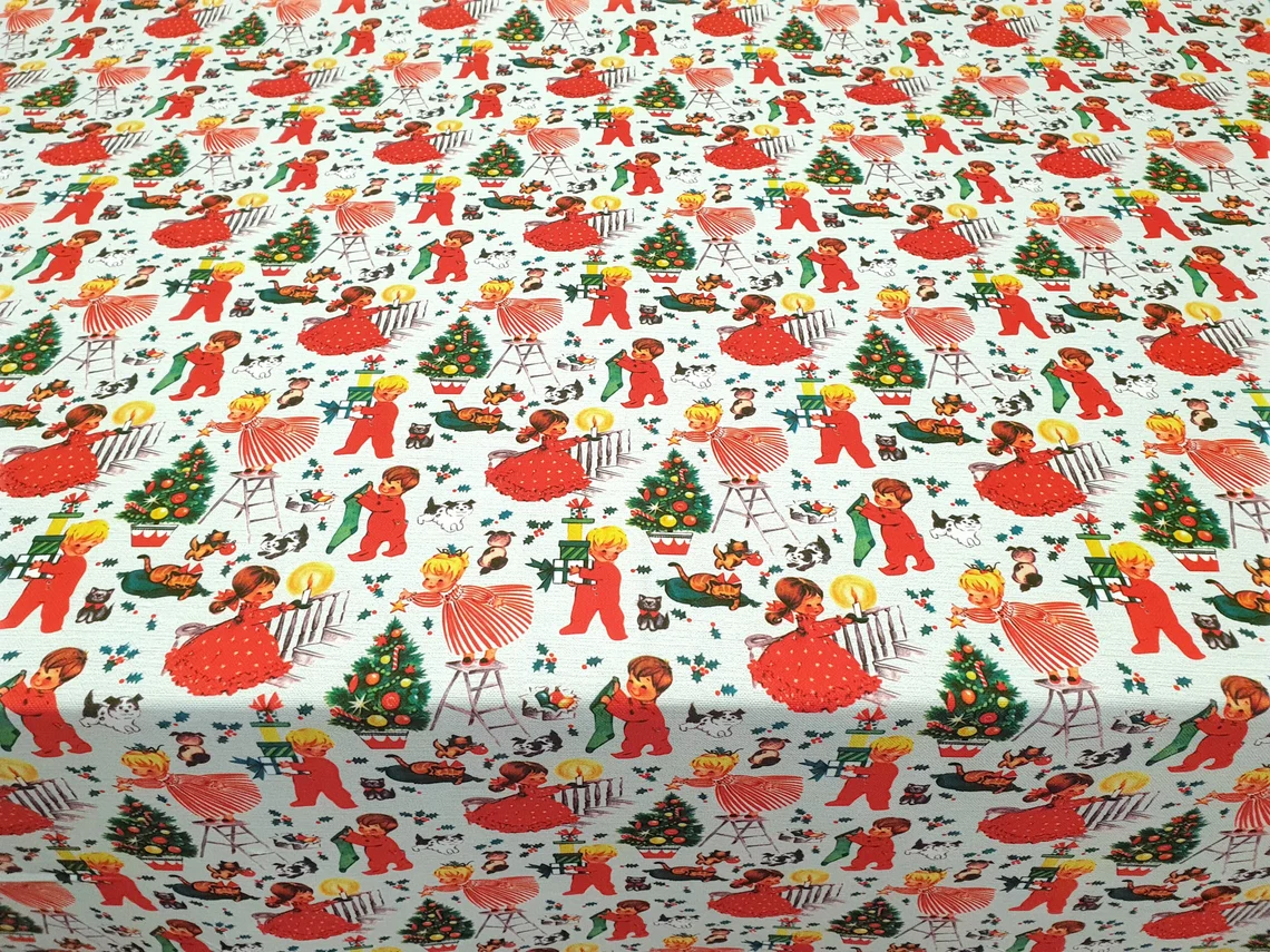 Little Red Christmas Kids Fabric