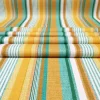 Turquoise Mustard Yellow Striped Fabric