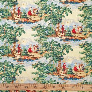 Antique French Toile de Jouy Fabric