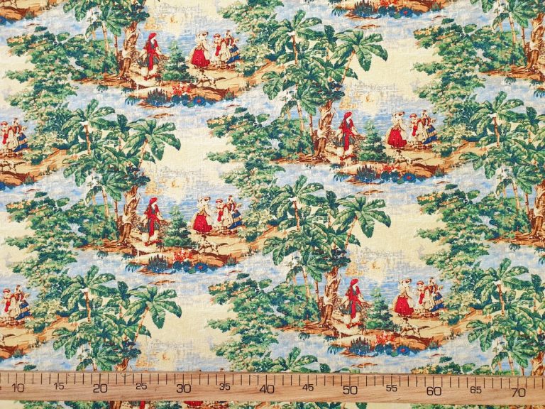 Antique French Toile de Jouy Fabric