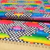 Rainbow Pastel Art Ckeckered Fabric