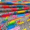 Rainbow Pastel Art Ckeckered Fabric