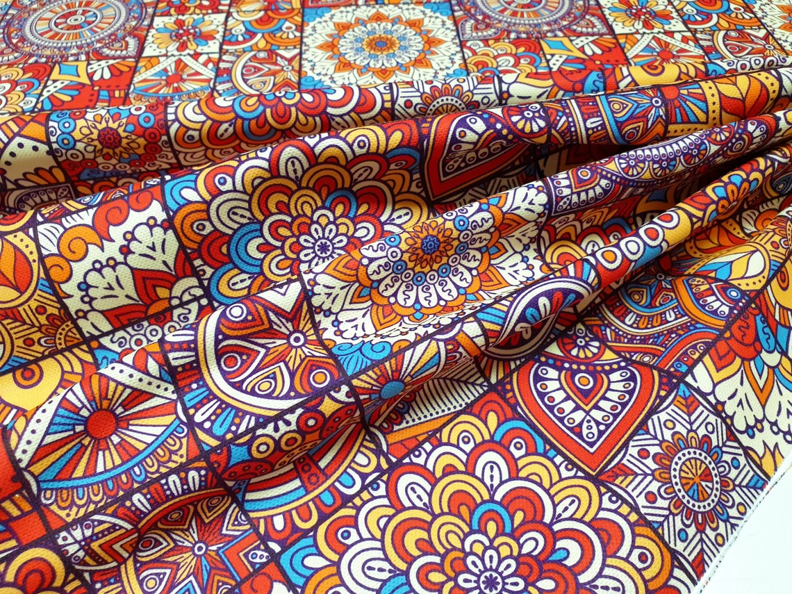 Ethnic Mandala Flowers Fabric