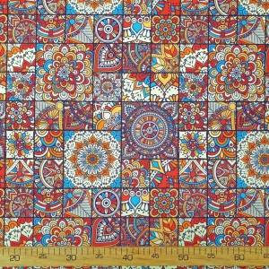 Ethnic Mandala Tiles Fabric