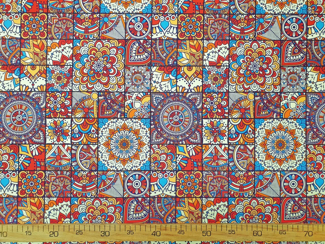 Ethnic Mandala Tiles Fabric