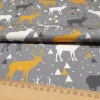 Christmas Golden Winter Deers Print Fabric