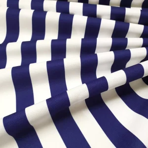 Navy Blue and White 1,2" Striped Fabric by the Yard