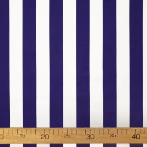 Navy Blue Striped Fabric