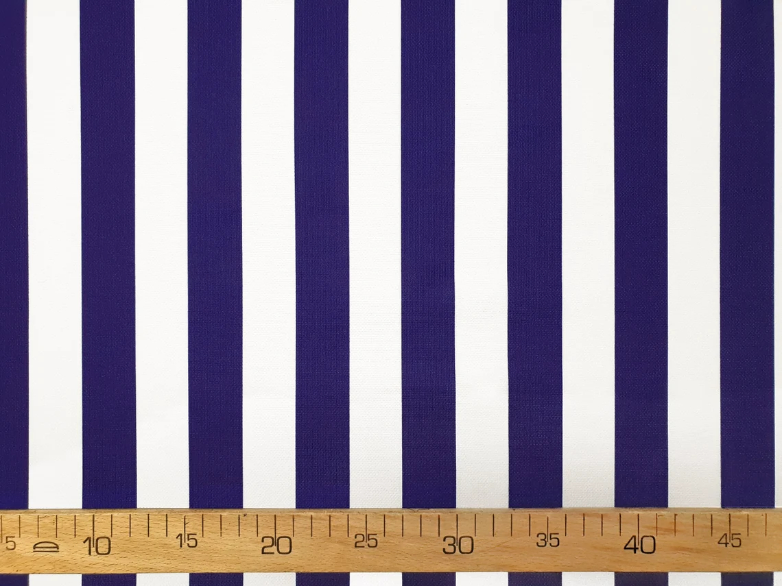 Navy Blue Striped Fabric
