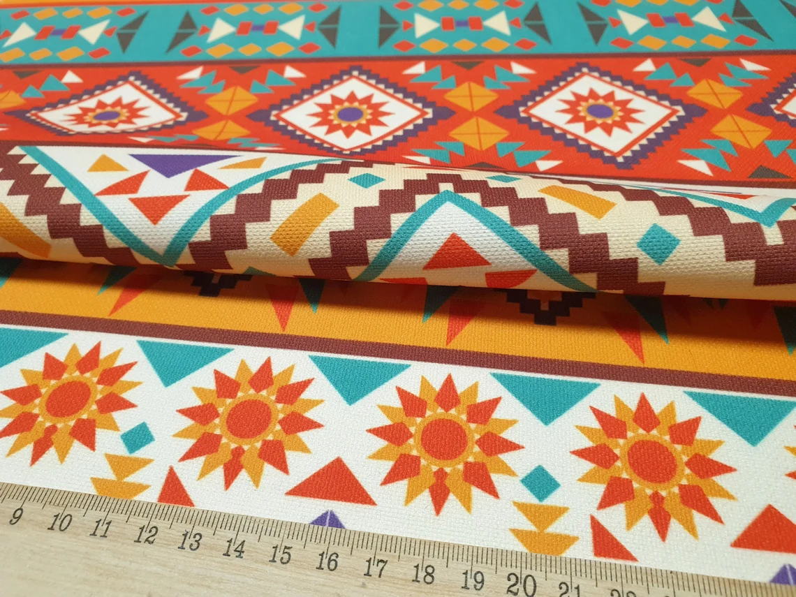 Tribal Native Aztec Print Fabric by the Yard