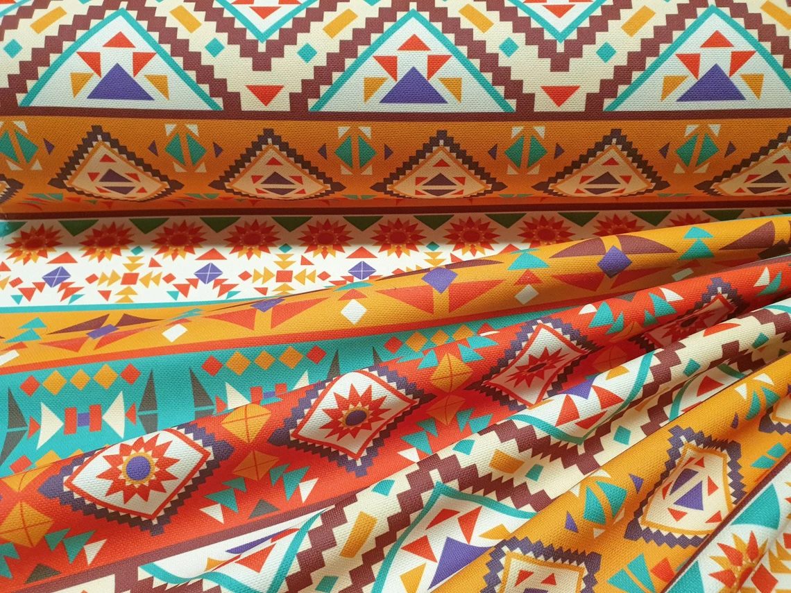 Tribal Native Aztec Print Fabric by the Yard
