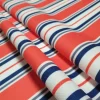 Living Coral Navy Blue Striped Fabric