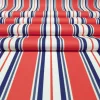 Living Coral Navy Blue Striped Fabric