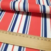 Living Coral Navy Blue Striped Fabric