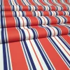 Living Coral Navy Blue Striped Fabric