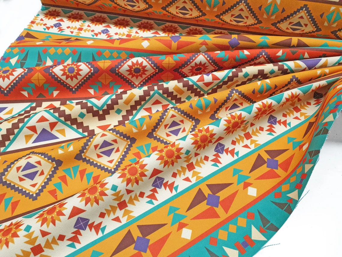 Tribal Native Aztec Print Fabric by the Yard