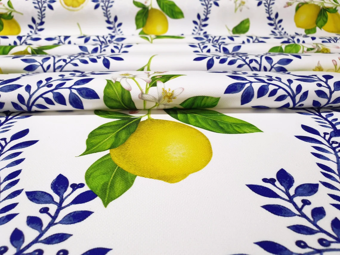 Floral Majolica Lemon Fabric