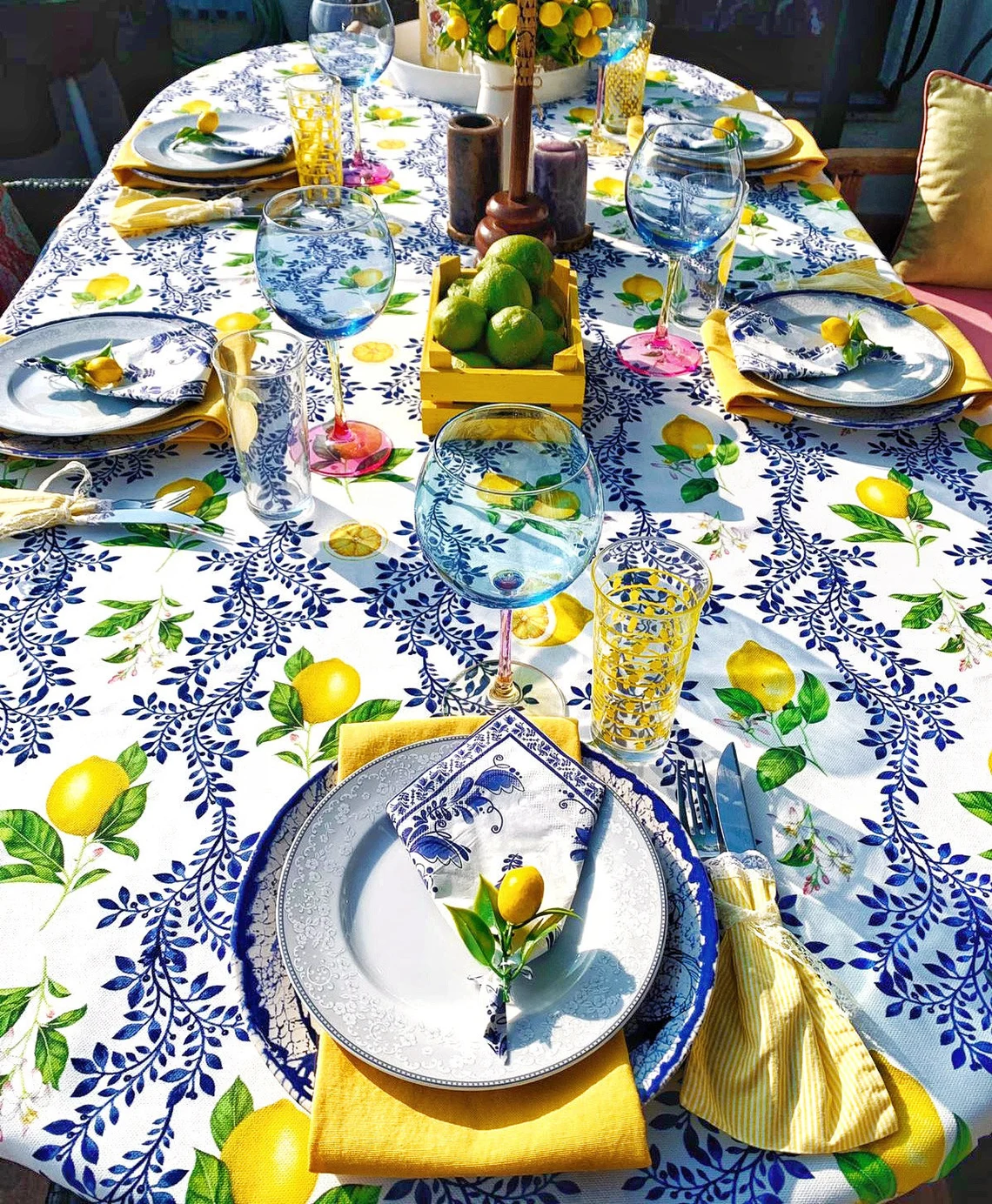 Floral Majolica Lemon Fabric