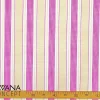 Vintage Fuchsia Beige Striped Fabric