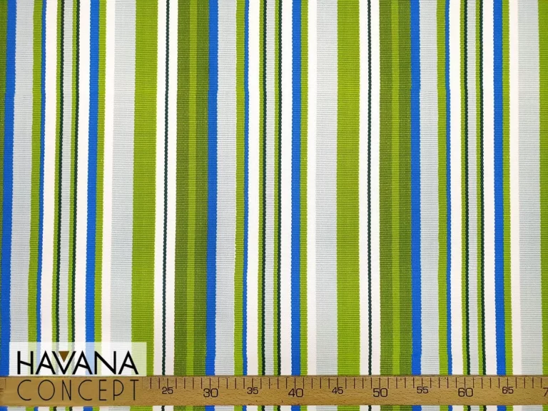 Vintage Blue Green Striped Fabric