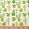Watercolor Cute Green Cactus Fabric