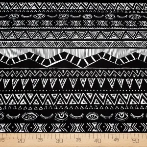 Black Aztec Navajo Fabric