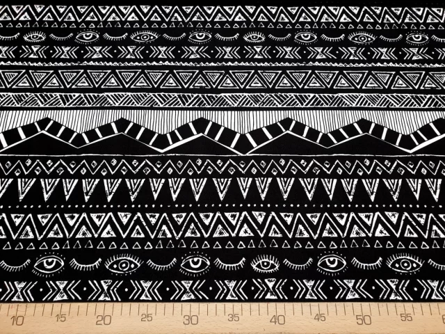 Black Aztec Navajo Fabric