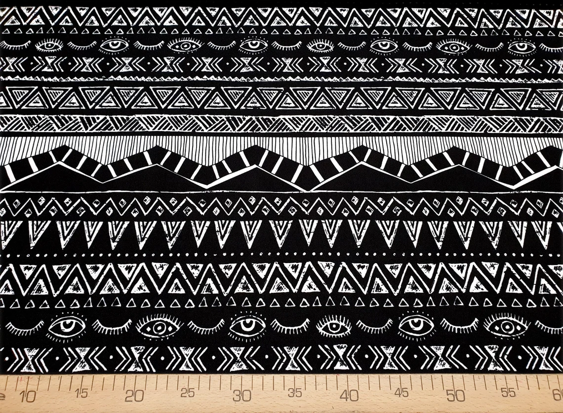 Black Aztec Navajo Fabric