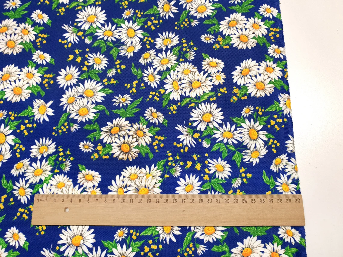 Daisy Flowers Upholstery Fabric by the Yard