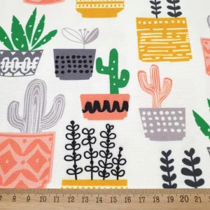 Cactus Cacti in Pots Fabric