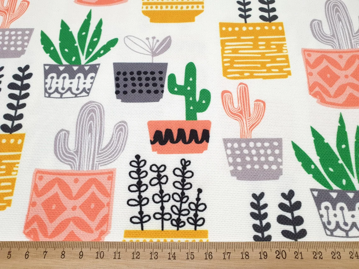 Cactus Cacti in Pots Fabric