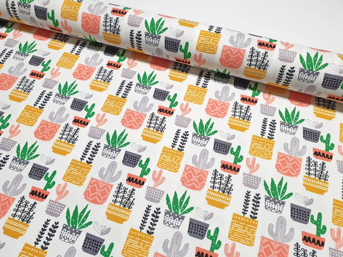Cactus Cacti in Pots Fabric - Cute Scandinavian Cactus