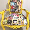 1930s Retro Vintage Comic Cartoon Upholstery, Drapery, Digital Printed Fabric by the Yard