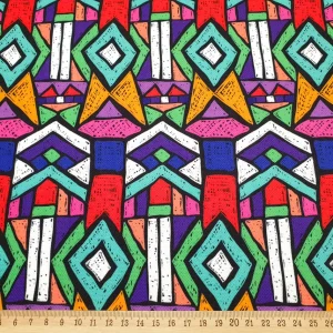 Bright Colorful Tribal Aztec Fabric