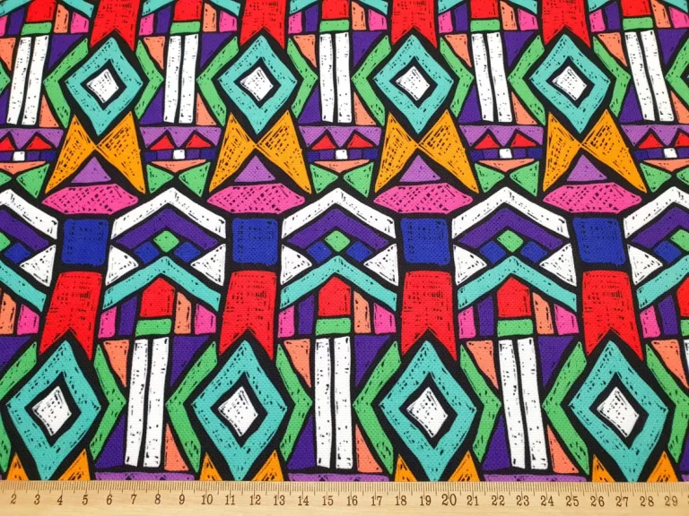 Bright Colorful Tribal Aztec Fabric