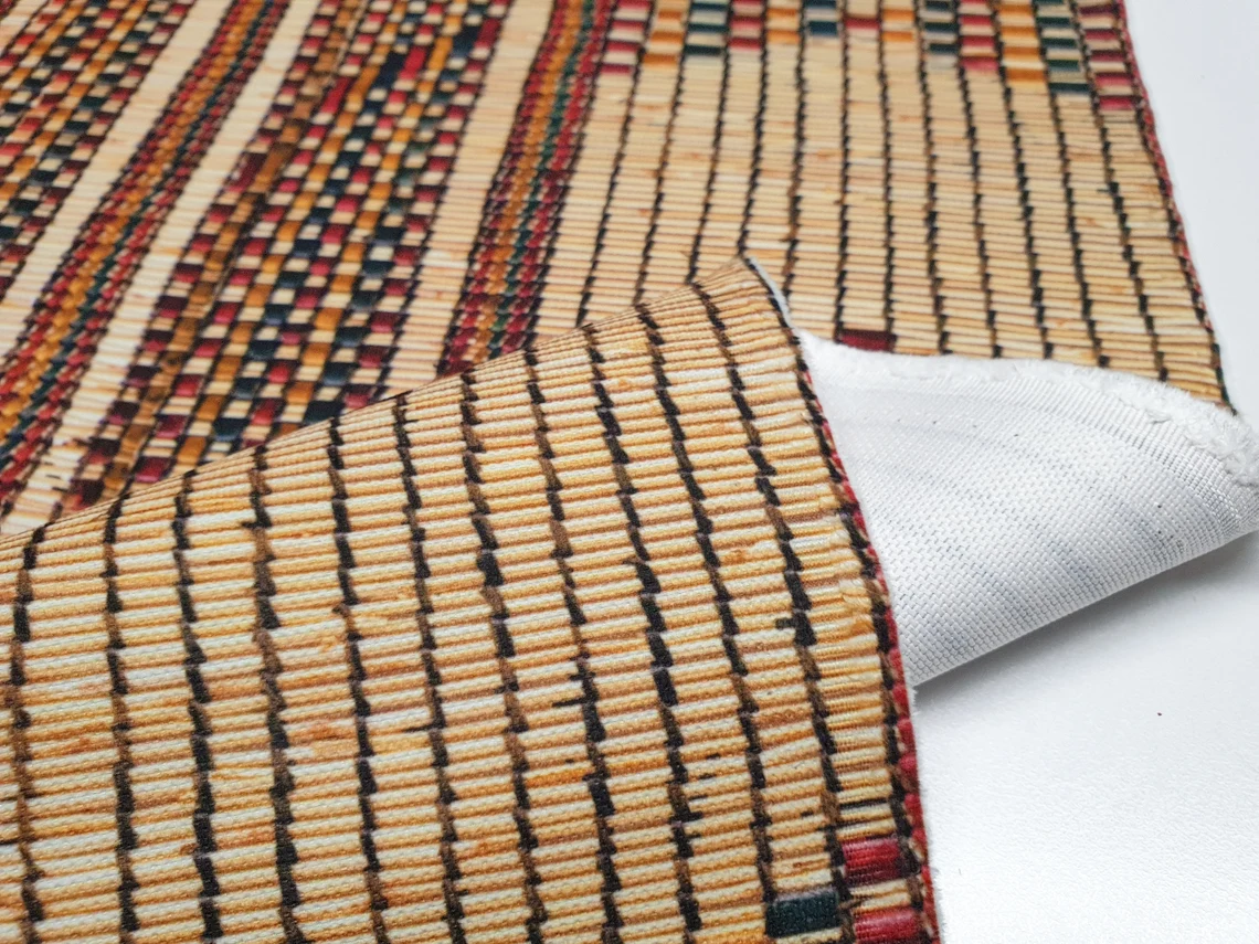 Bohemian Wicker Kilim Fabric by the Yard