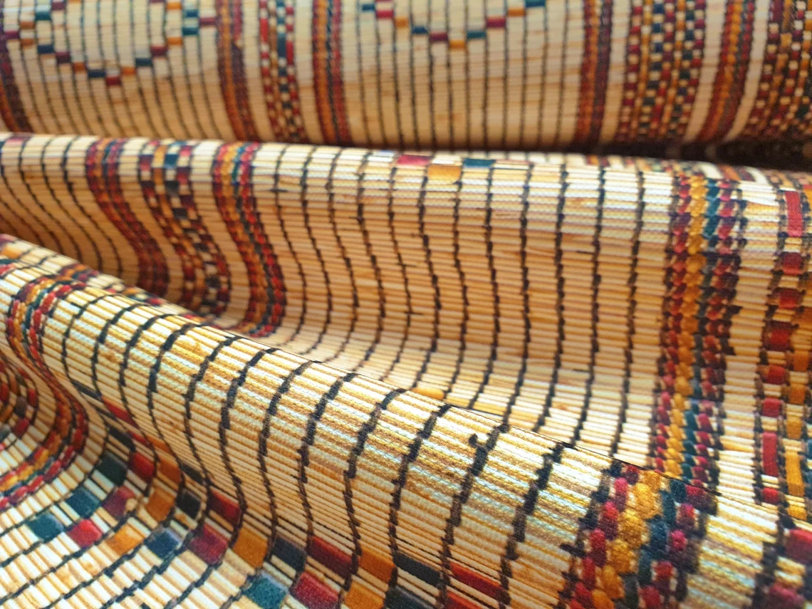 Bohemian Wicker Kilim Fabric by the Yard