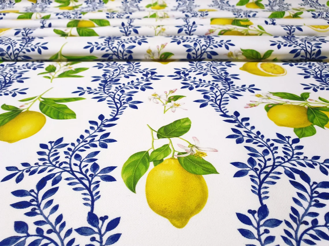 Floral Majolica Lemon Fabric